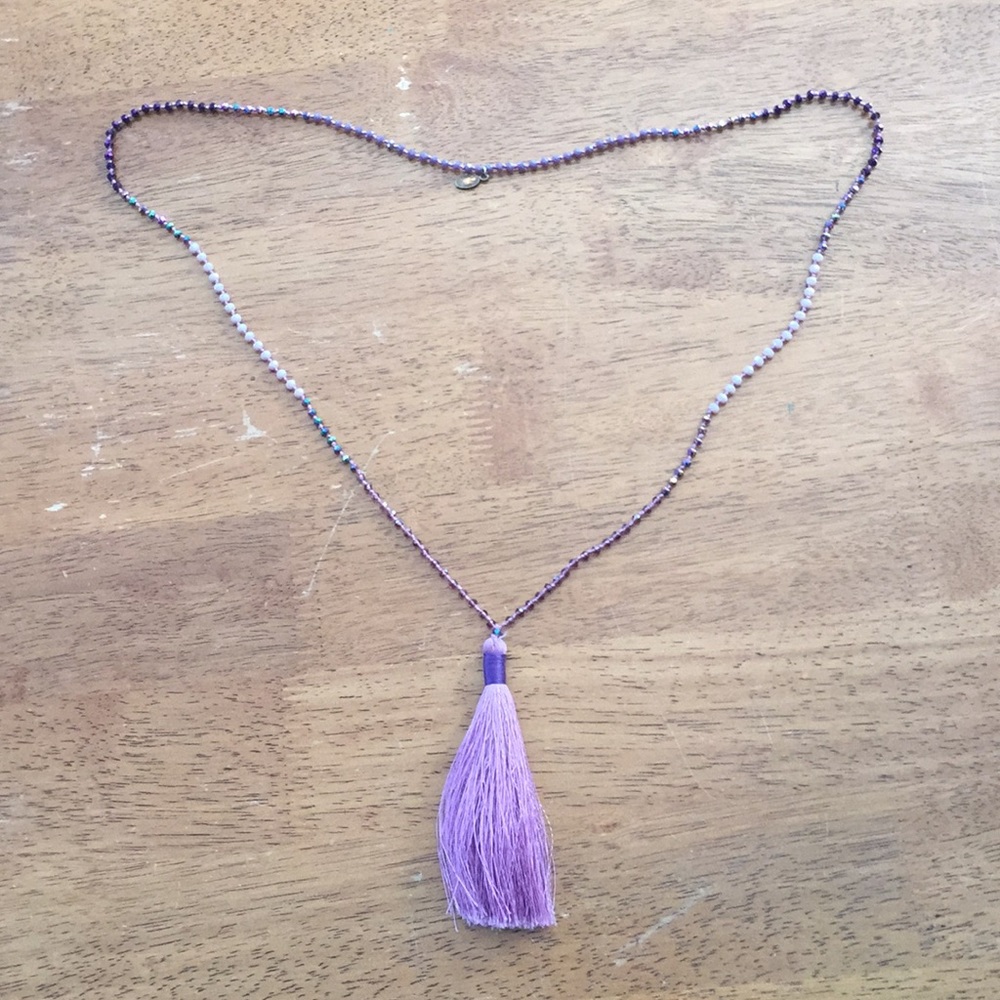 Purple tassel Sam Edelman/ Zacasha necklace